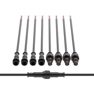 BTF-LIGHTING 2 Pin Electrical Connector 22AWG IP65 Male Female Connector 7.87in/20cm Extension Cable for Car,Truck,Boat,Indoor/Outdoor LED Strip Lights/String 15mm Nut Small Size 5 Pairs