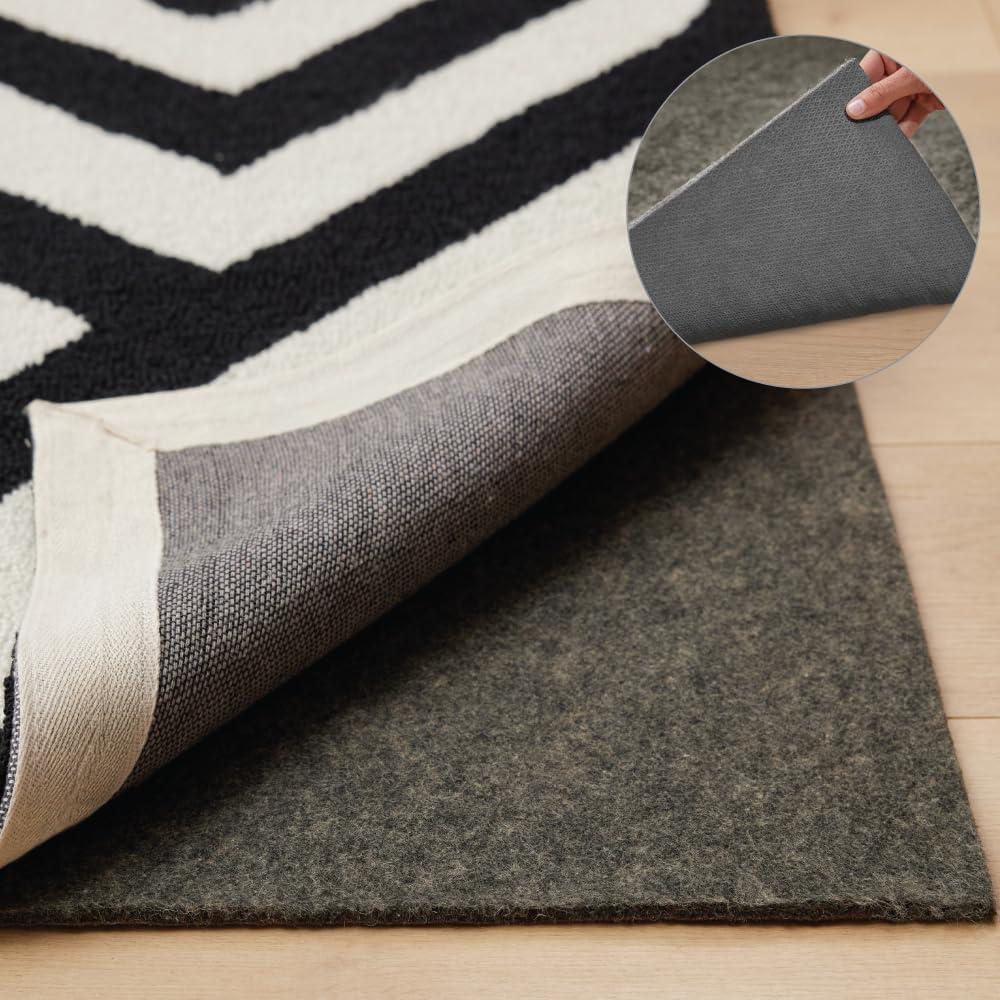 GORILLA GRIP Felt and Natural Rubber Stay in Place Slip Resistant Rug Pad, 1/8 Thick, 2x8 FT Protective Padding for Under Area Rugs, Cushioned Gripper Pads, Carpet Runners, Hardwood Floors Protection (8' x 2' (Rectangular))