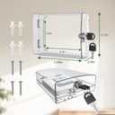 AUURIO Upgraded Thermostat Lock Box with Key, Large Space Thermostat Cover Seamless Anastomosis, Clear Decorative AC Lock Box Cover on Wall Fits Thermostats 4.8" H x 6" W or Smaller