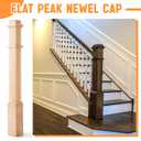 Wonderjune 1 Pcs 48 Inch Red Oak Stair Newel Post with 3 1/2" Post and 4 1/2" Pedestal, Wood Box Newel with Pedestal for Staircase, Plain Style Wood Balusters Interior for Stair Remodeling