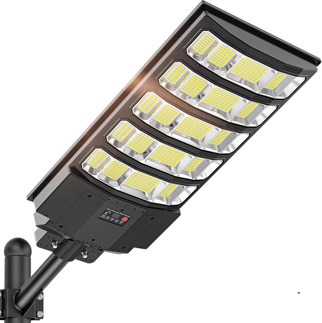 10000W Solar Street Lights Outdoor - 6500K Solar Lights Outdoor IP66 Waterproof, Solar Street Light Dusk to Dawn, Solar Flood Lights Outdoor Motion Sensor with Remote Control for Yard, Garage