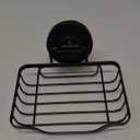 LEVERLOC Soap Dish, Soap Bar Holder for Shower Suction Cup Wall Mounted, Stainless Steel No-Drilling Removable Waterproof Sponge Holder for Bathroom Bathtub Kitchen Sink, Keep Dry, Black (5.7" * 4.8")