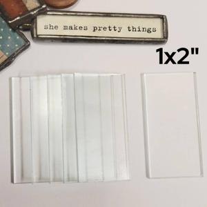 1"x 2" Rectangle Clear Flat Glass