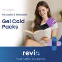 REVIX Ice Packs for Injuries Reusable, 2 Packs Hot & Cold Gel Ice Packs with PVC Cooling Design & Adjustable Strap, Flexible Therapy on Joints, Muscles, Shoulder, Back and Knee (10" x 5" Purple)