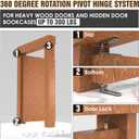 Hidden Door Pivot Hinge Heavy Duty 200Lb Capacity for Wood Door Secret Bookcase Murphy Closet Hardware 2PCS