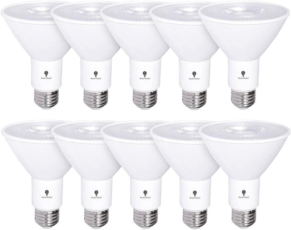 10 Pack PAR30 Outdoor LED Flood Light Bulb 12W 100 Watt Equivalent 900 Lumens Dimmable Waterproof E26 5000K Daylight LED Flood Light Bulbs for Security Led Spotlight Bulb Led Recessed Light Bulbs