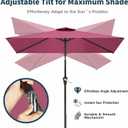 6.5' x 10' Rectangular Patio Umbrella Large Outdoor Market Umbrella w/UV Protection, Push Button Tilt and Crank Lift, Rectangle Table Umbrella for Garden, Deck, Pool, Patio, Rose Pink, Standard