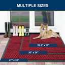 Smiry Front Door Mat Outside Entrance, Heavy Duty Sturdy Natural Rubber Doormat, Trap Dirt and Moisture, Easy Clean Low Profile Welcome Floor Mats for Indoor Outdoor Entry, 35X23 Inch, Wine Red
