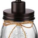 Amolliar 10 OZ Mason Jar Liquid Soap Dispenser, Stainless Steel Pump & Lid, Cute Farmhouse Decor for Kitchen, Bathroom, Refillable Hand Soap Dispenser, Lotion Soap Dispenser, Dish Soap, Bronze 1 Pack