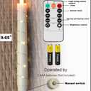 Flameless Cone Candle with Built-in Star String Light, 11-Button Remote Control, Timer, Battery Powered, Simulated Flame, 3-Pack Window Candle, Christmas Home & Wedding Decoration (Ivory)