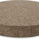 Tromlycs Round Chair Seat Cushion Pad 14 inch for Circle Bistro Chairs Non Slip Foam Cushion Nature Linen
