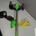 Cordless Weed Wacker with 2 Batteries, Lightweight 21V Weed Trimmer with Wheels, Electric Grass Trimmer, Adjustable Shaft Lawn Tool for Small Yard Tight Spaces