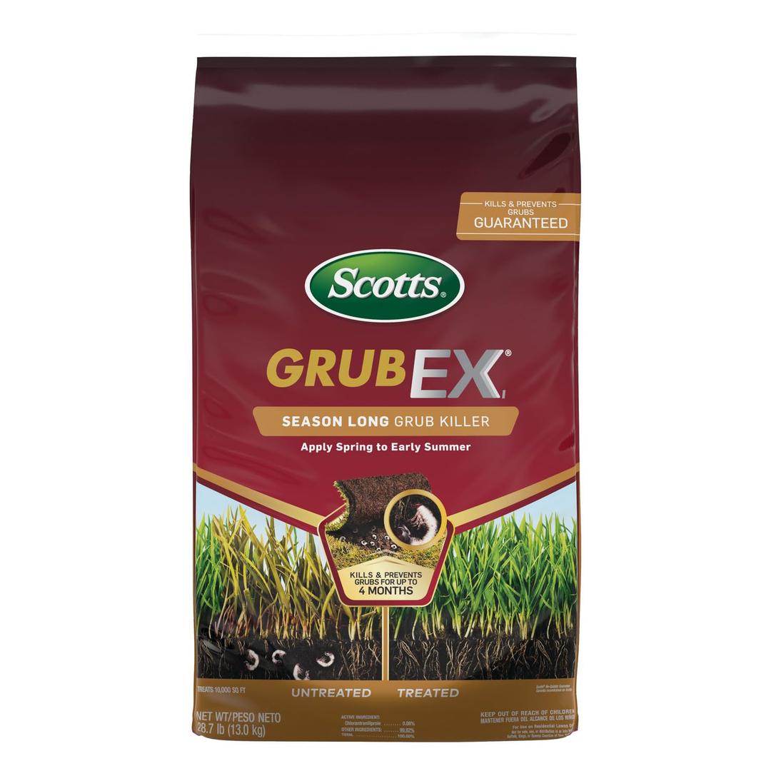 Scotts GrubEx1 Season Long Grub Killer for Lawns - Protects Lawns Up to 4 Months, 10,000 sq. ft., 28.7 lbs