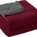 Yescool Weighted Blanket for Adults (17 lbs, 60" x 80", Red Grey) Cooling Heavy Blanket for Sleeping Perfect for 110-130 lbs, Queen Size Breathable Blanket with Premium Glass Bead, Machine Washable (Rose)
