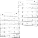 Lincia 2 Pieces Acrylic Business Card Holder Wall Mount Clear Sticker Display Rack Multiple Clear Acrylic Card Organizer Sticker Display Stand Pre Drilled Index Card Storage (24 Pockets) (4540 cm)