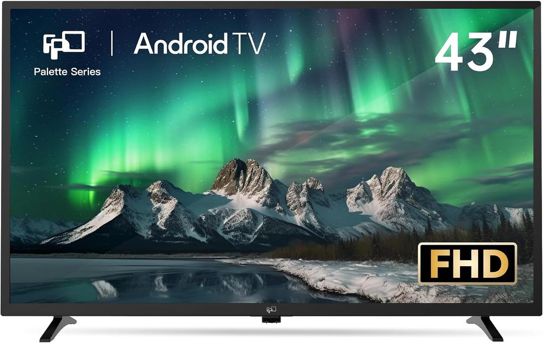 FPD 43 Inch Smart TV Flat Screen Frame LED Television Full HD 1080p Google Cast Built in, Streaming Live Ultra Thin HDR10 Android TV, Bluetooth, Vesa, Hdmi, WiFi (Palette-Series 2026)