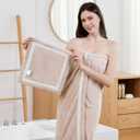 XIQ 40x80 Inches Bath Sheets Extra Large Bath Towels Set Super Soft Quick Dry Luxury Microfiber Shower Towels for Bathroom Beige,1PCS