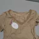 Avidlove Short Sleeve Bodysuit for Women Lace V Neck Body Suits Double Lined Bodysuits Sexy Going Out Top (Khaki, X)