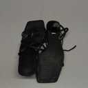 PiePieBuy Women's Lace Up Heeled Sandals Square Flip Flop High Heels Strappy Party Shoes, Size 8,5