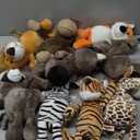 9 Pieces Safari Stuffed Animals Plush Jungle Animal Toys 9.8 Inch Zoo Stuffed Animals Set Cute Plush Toys for Animal Themed Parties Teacher Student Award, 9 Styles