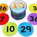 Carpet Spot Markers with Numbers 1-36 for Teachers and Kids, Classroom Floor Circles Dots Rug Mats for Kindergarten Preschool Organization, 4 Inch 36 Pack