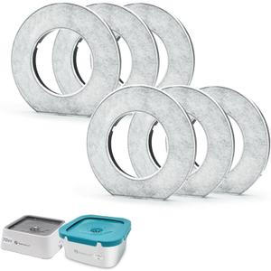 LumoLeaf Replacement Filters for 70oz/2L Pet Water Bowl, Coconut Activated Charcoal Filters for Dog Water Dispenser (Pack of 6)