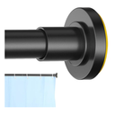 Black Shower Curtain Rod 31 to 80 Inch,1 Inch Diameter Adjustable Spring Tension Stainless Steel Telescoping Rod,Easy Install,No Rust