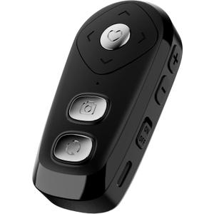 Camera Remote Control for iPhone with Zoom Shutter - Front/Rear Switch Page Turner for iPad Wireless for Photo & Video, Remote Clicker for iPad iPod and Most Smartphones for TikTok (Black)