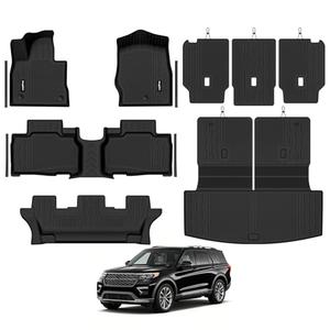 Bingoliner Floor Mats for Ford Explorer (7 Seats Bench Seat) 2020-2025 2026, Trunk Mat with Backrest Mat All Weather TPE Protector for Ford Explorer Accessories Floor Liner