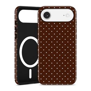 Jusy Compatible with MagSafe Polka Dot Case for iPhone 17 Pro, Cute Aesthetic Polka Dots Magnetic Phone Case, Soft TPU and Hard PC Protective Phone Cover for Women Girls（Shiny） - Brown