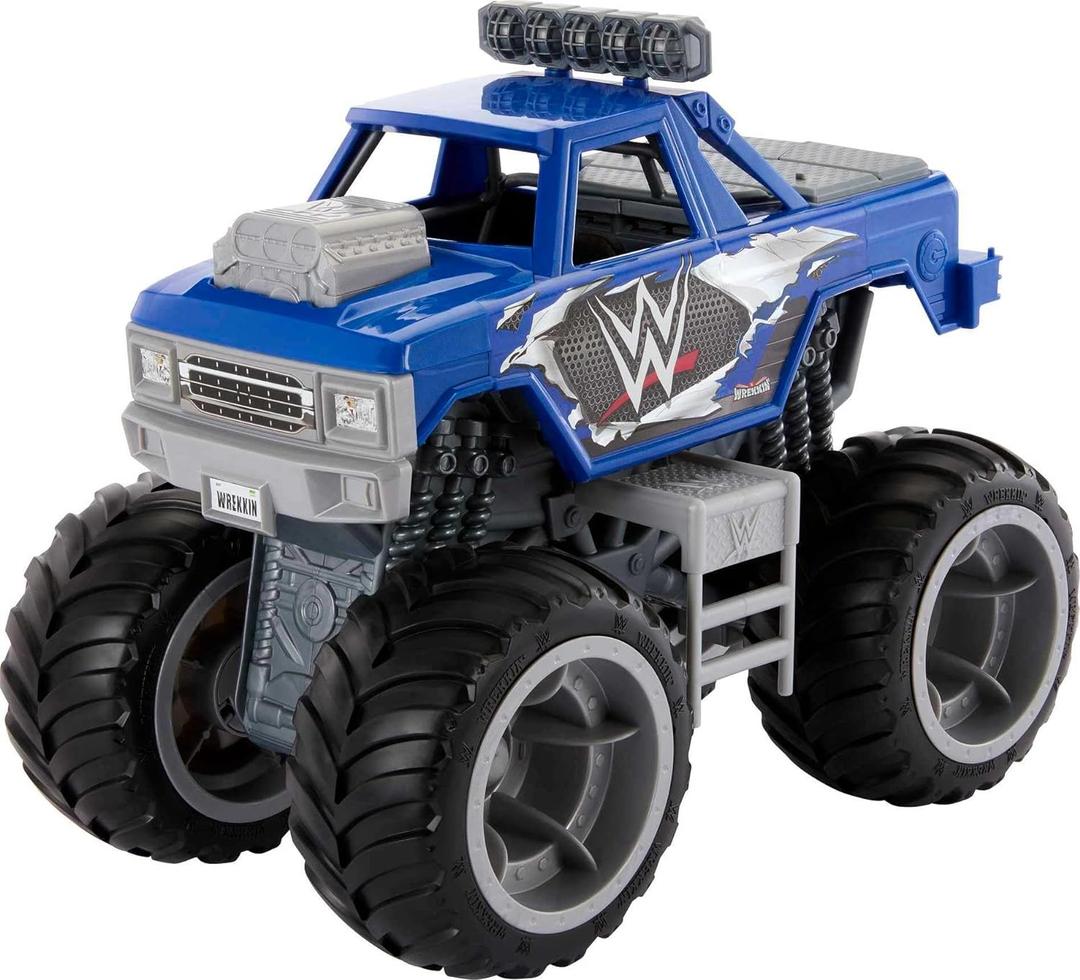 Mattel WWE Action Figure & Vehicle Playset, Wrekkin Slam Crusher Monster Truck with 8 Breakaway Parts