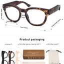 AMOMOMA 3 Pack Retro Oversized Reading Glasses for Women,Men,Men Blue Light Blocking Computer Readers Spring hinge AM6151
