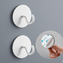 DEKAZIA® Set of 2 Self-Adhesive Ceiling Hooks White - Extra Strong Round Hooks for Ceiling & Wall