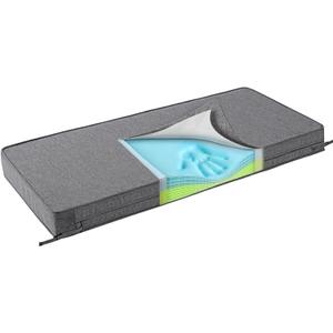 SUNROX Gel Memory Foam Bench Cushion with Ties, Ultra Durable Water Resistant FadeShield Outdoor/Indoor Universal Bench Seat Pads 42 x 16 x 4 inch, Heather Charcoal