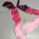 Pink Ombre Braiding Hair Extension for Braids Synthetic Braid Ponytail Extensions with Elastic Tie Fashion Festival Rave Hair Accessories(Pack of 2)