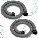 Frienda 2 Pack 1.5 inch Diameter Pool Pump Replacement Hose 63 inch Long Pool Replacement Hoses Above Ground Swimming Pool Hose Accessory for Filter Pumps Saltwater Systems Sand Filter (Gray Hose)