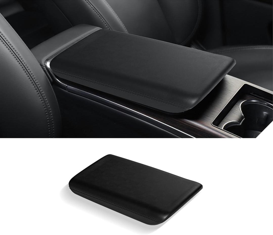 Center Console Armrest Cover Compatible with Tesla Model S/X 2022-2026, Non-Slip TPE Armrest Cover for Tesla Model S/X Plaid/Long Range, Arm Rest Protector Model S/X Interior Accessories (Black)