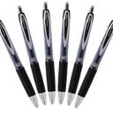 uniball 207 Retractable Gel Pens, Micro Point (0.5mm), Black, 12 Pack