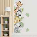 44.8811.75 Inch Jungle Safari Animal Wall Decals Watercolor Forest Elephant Lion Monkey Stickers Kids Wall Decor for Nursery Playroom Bedroom Classroom Kindergarten