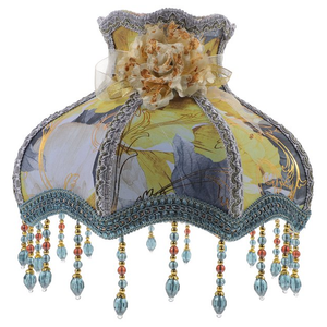 Shisuyan Lamp Shade Vintage Cloth Lamp Shade Bedside Fringe Lampshade for Floor Lamp Table Lamp