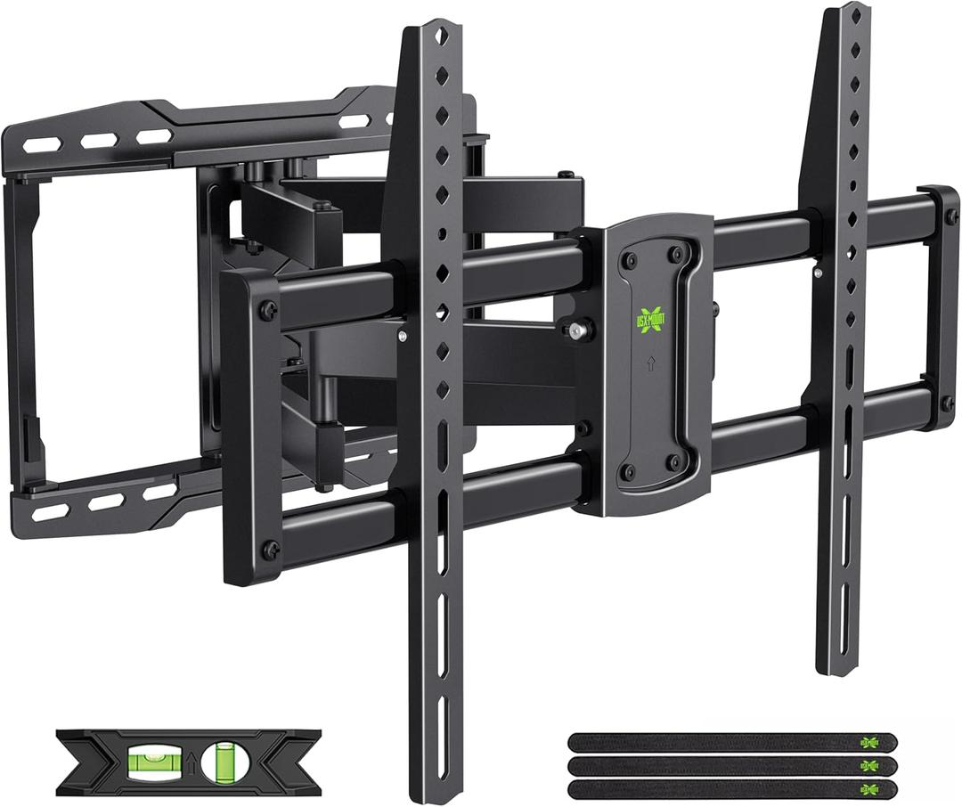 USX Mount Full Motion TV Wall Mount for 42-85 inch, TV Mount Swivel and Tilt,Wall Mount Bracket with Dual Articulating Arms Up to 132lbs, VESA 600x400mm, 16" Wood Studs, UL Listed XML019