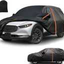 SUV Car Cover for 2020-2025 Mazda CX-30, All Weather Outdoor Waterpoorf Car Covers with Zipper Door, Windproof Bands Cover, Reflective Strip for Sun UV Protection Snow Rain Dust Cover