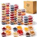10 OZ New Snack Pack Containers &Reusable Snack Containers with Lids-Double Compartment Meal Prep Containers,Compartment Condiment Containers,Perfect for Bulk Meal Prep & On-the-Go (20 Sets)