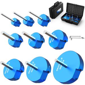 9PCS PVC Pipe Reamer Kit,Conduit Reamer Tool (1/2" to 4"),4-Sided Carbide Aluminum Pipe Fittings Set,Socket Saver for Schedule 40 PVC & ABS Pipes Fits Standard 1/2" Drills