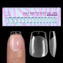 BTArtbox Extra Short Coffin Fake Nails - 320pcs Short Nail Tips Pre-shape Half Matte Soft Gel Tips, Full Cover Clear Acrylic False Nails fot Nail Extension Home DIY Nail Salon