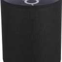 Black Linen Tall Drum Lampshade, 10" Top x 10" Bottom x 13" High Lamp Shade, Lamp Shade Replacement for Table and Floor Lamps, Pendant Light, Handcrafted Lampshade, Easy Assembly