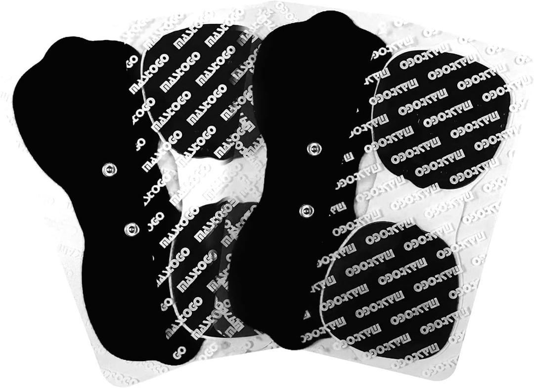 MASTOGO Tens Unit Wireless Electrode Pads, Replacement Electrode Pads with Standard 3.5mm Snap-on Connectors(4PCS/Set)(Black)