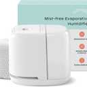 Canopy Bedside Humidifier 2.0, White, 36 HR Run Time, 2.5L Capacity - Reading Light & White Noise - Alleviate Symptoms of Allergies, Flu, Cold, Dry Skin - Humidifier, Filter, Power Cord & Adapter