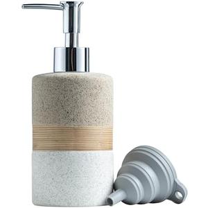 Cormomu Ceramic Dish Soap Dispenser Set with Silicone Funnel, Hand Soap, Shampoo, Body Wash, Lotion Dispenser for Kitchen and Bathroom, Stainless Steel Pump, Non Slip, 12 Oz