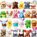 JOYIN 24 Pack Mini Animal Plush Toy Assortment (24 Units 3" Each), Animals Keychain Decoration for Kids, Small Stuffed Animal Bulk for Kids, Carnival Prizes, School Gifts, Valentine's Day Party Favors